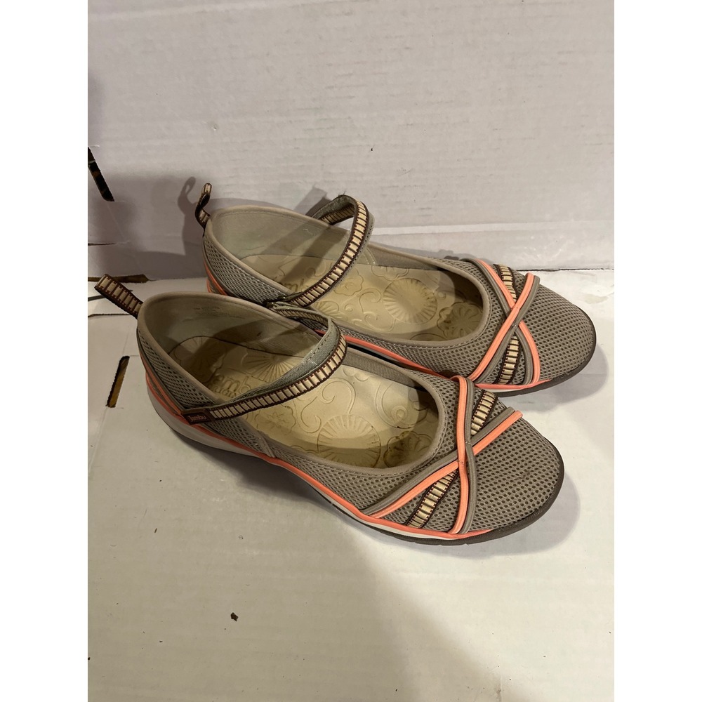 Jambu Originals Mystic Womens Taupe Grey Coral Mary Jane Mesh Flats Size 9M